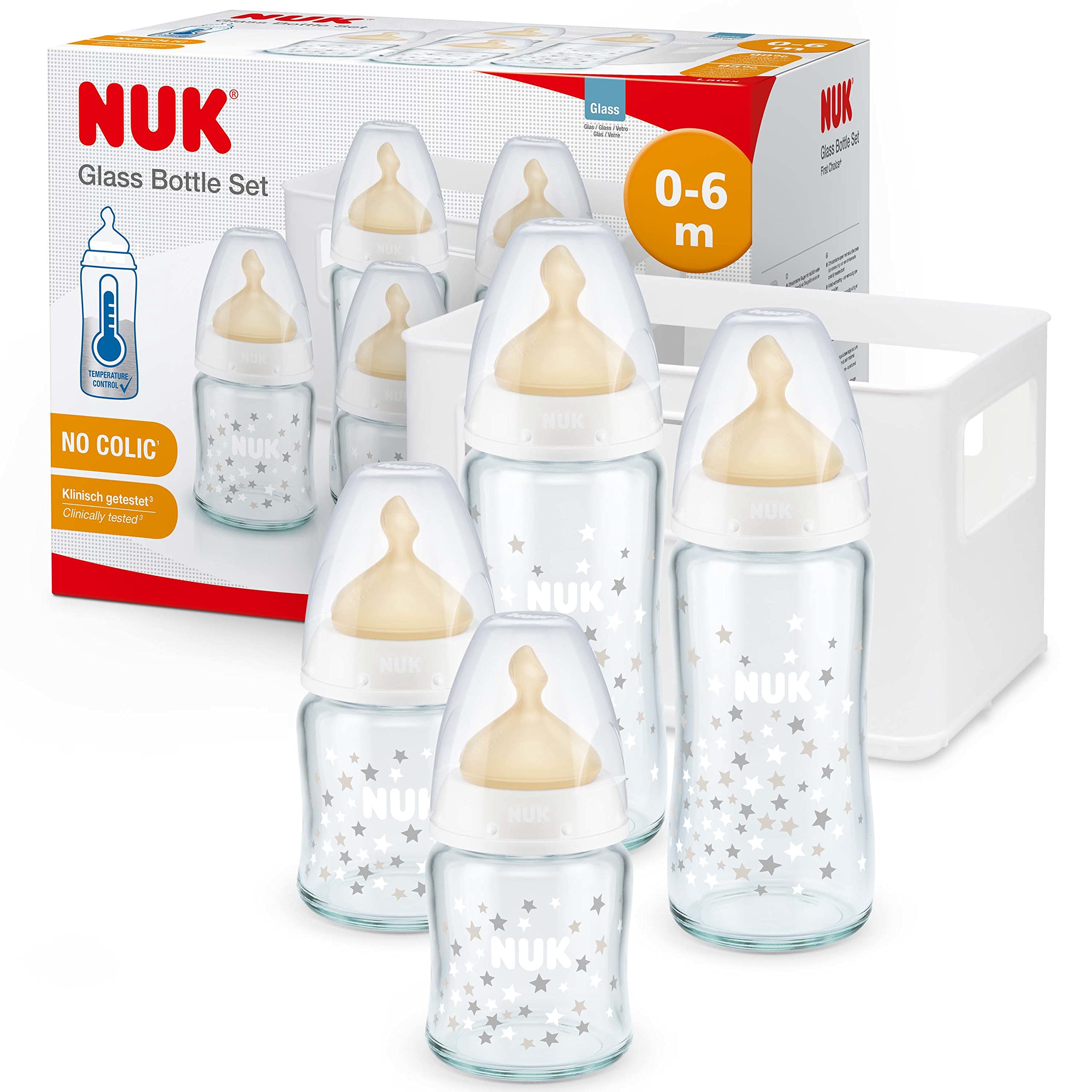 nuk-first-choice-babyflaschen-starter-set-aus-glas-und-latex-4-flaschen-temperat image 1