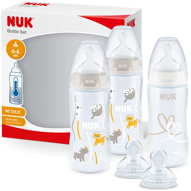 nuk-first-choice-babyflaschen-set-mit-2-extra-trinksaugern-300-ml-0-6-monate-tem image 1