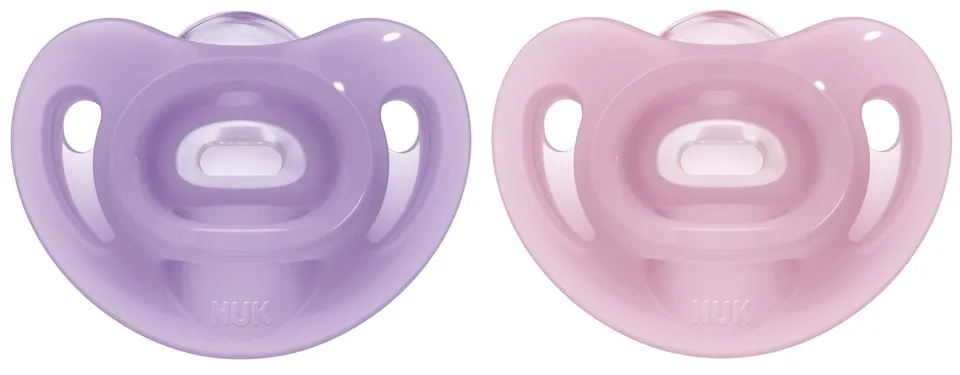 nuk-sensitive-schnuller-0-6-monate-100-silikon-bpa-frei-lila-rosa-2-st-ck image 1