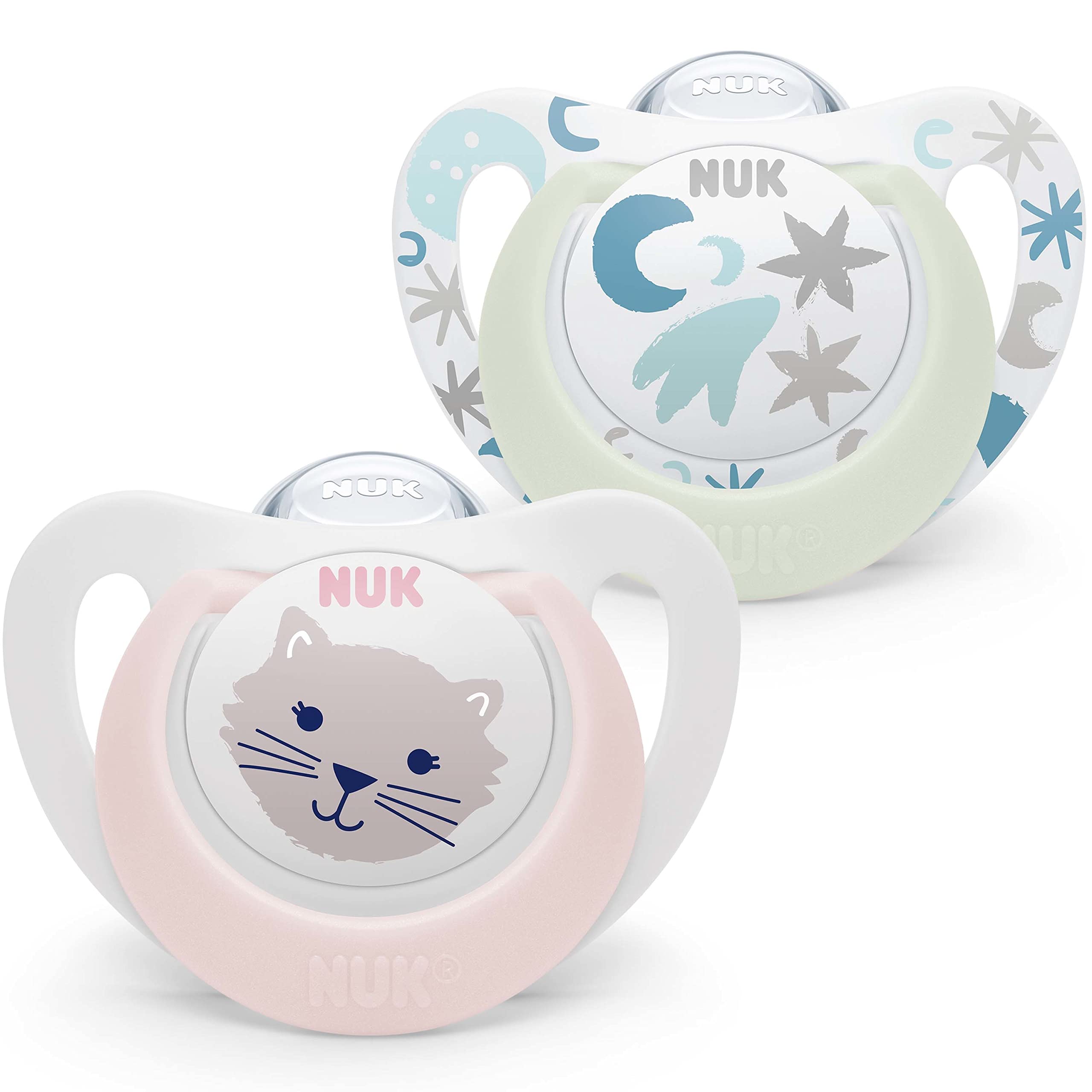 nuk-star-babyschnuller-0-6-monate-day-night-schnuller-bpa-freies-silikon-pink-ca image 1