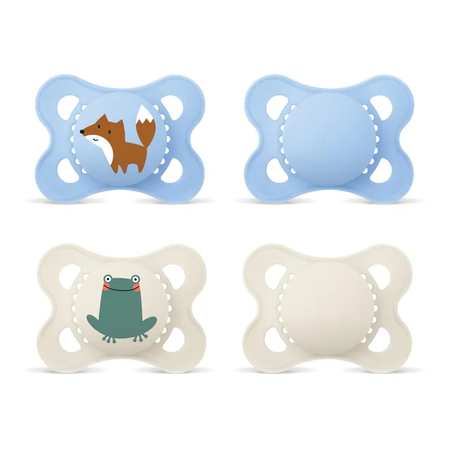 mam-original-schnuller-0-6-monate-4er-set-fuchs-frosch-symmetrischer-skinsoft-si image 1