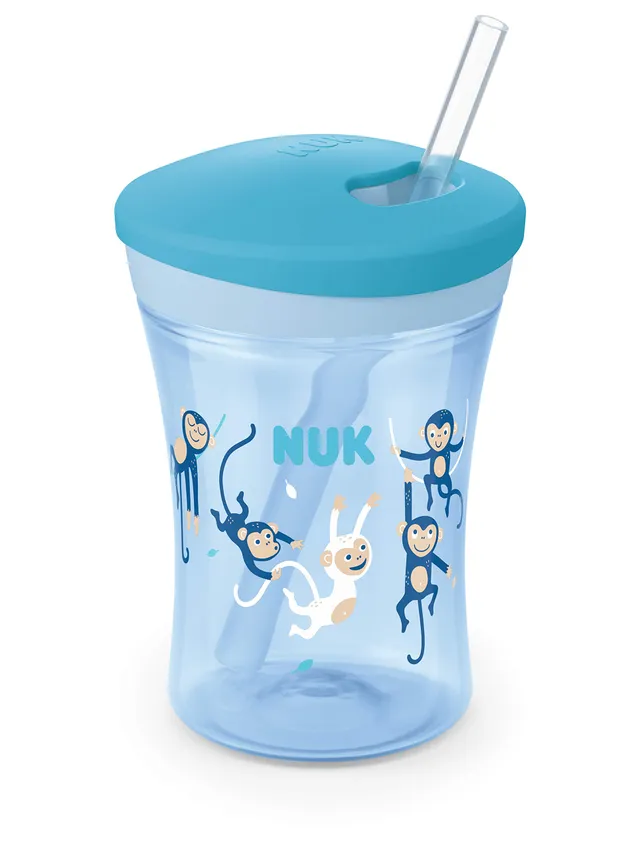 nuk-action-cup-trinklernflasche-mit-weichem-trinkhalm-12-monate-bpa-frei-230-ml- image 1