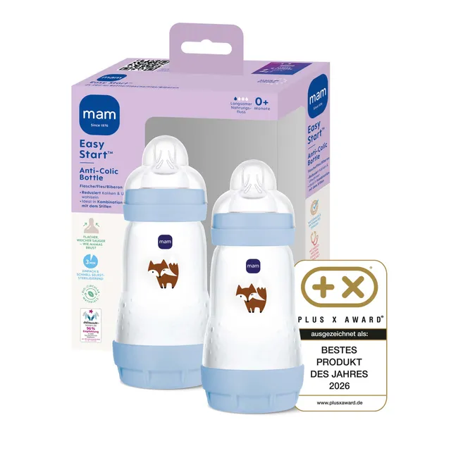 mam-easy-start-anti-colic-babyflasche-2x-260-ml-0-monate-gr-1-fuchs image 1