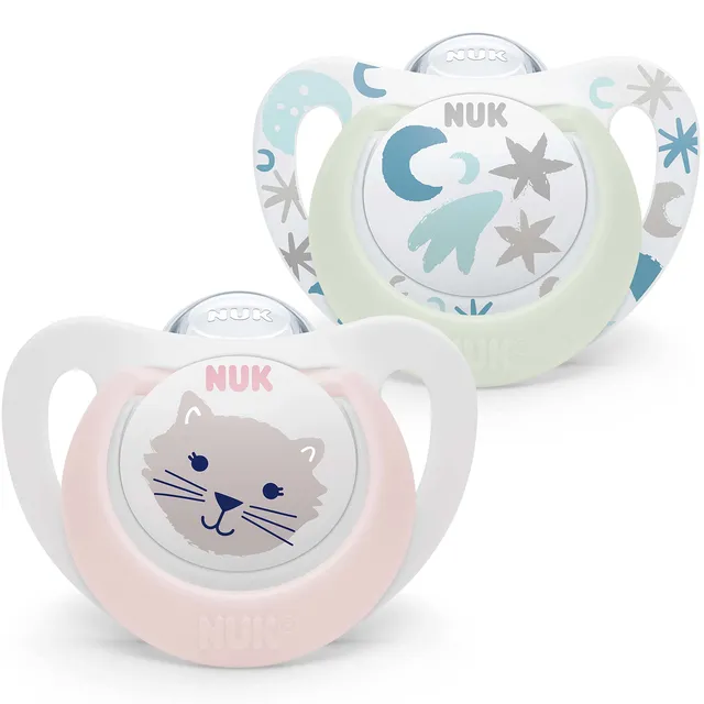 nuk-star-babyschnuller-0-6-monate-day-night-schnuller-bpa-freies-silikon-pink-ca image 1