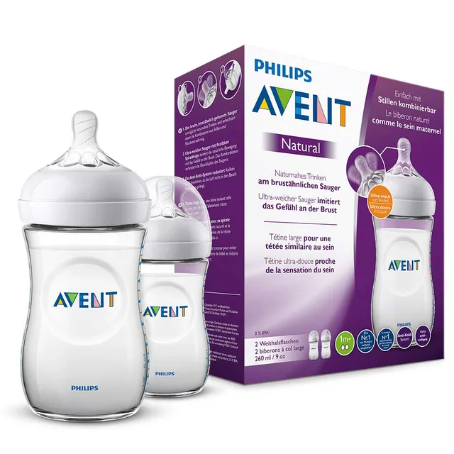 philips-avent-natural-babyflasche-scf033-27-mit-natural-sauger-langsamem-nahrung image 1