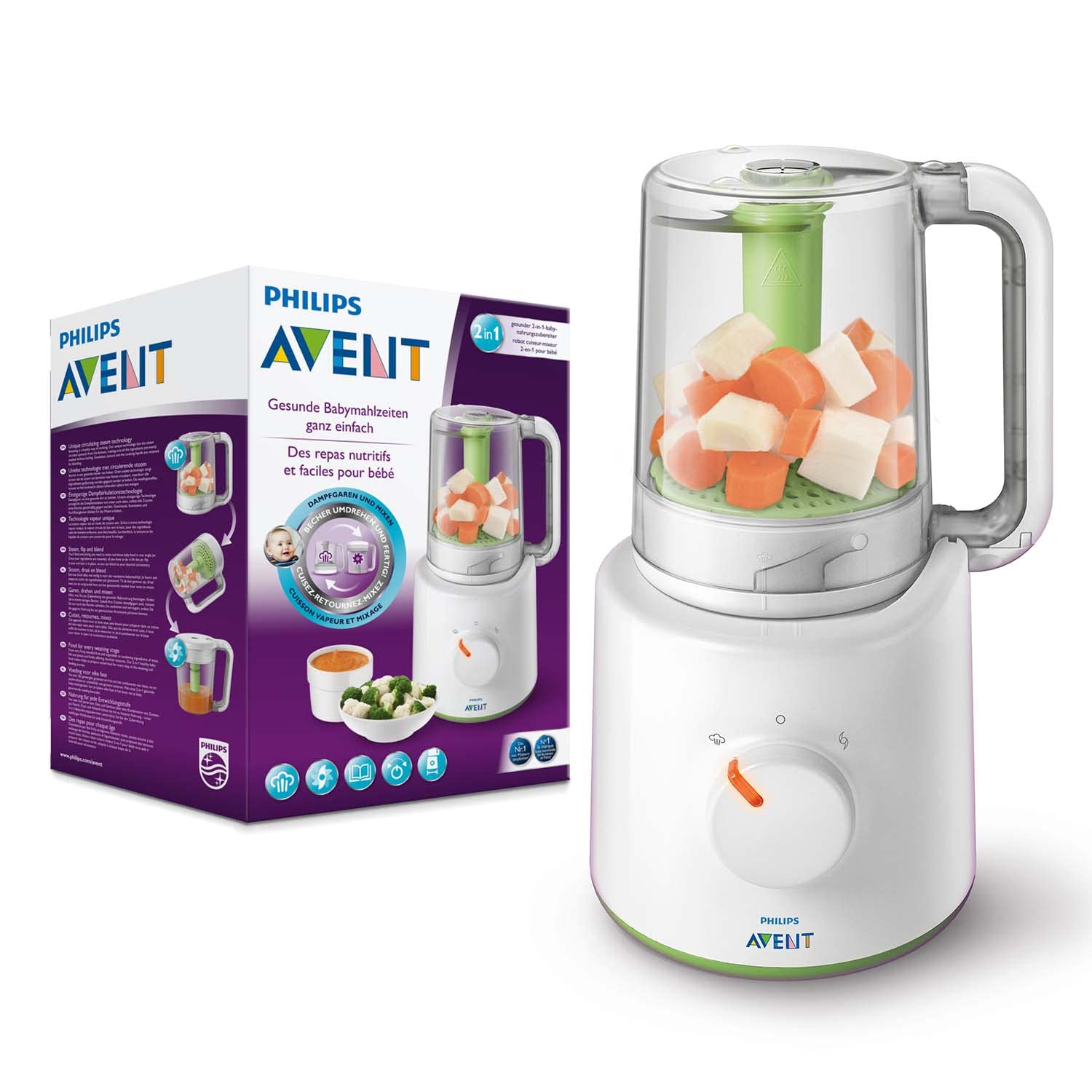 philips-avent-2-in-1-babynahrungszubereiter-dampfgarer-und-mixer-800-ml-modell-s image 1