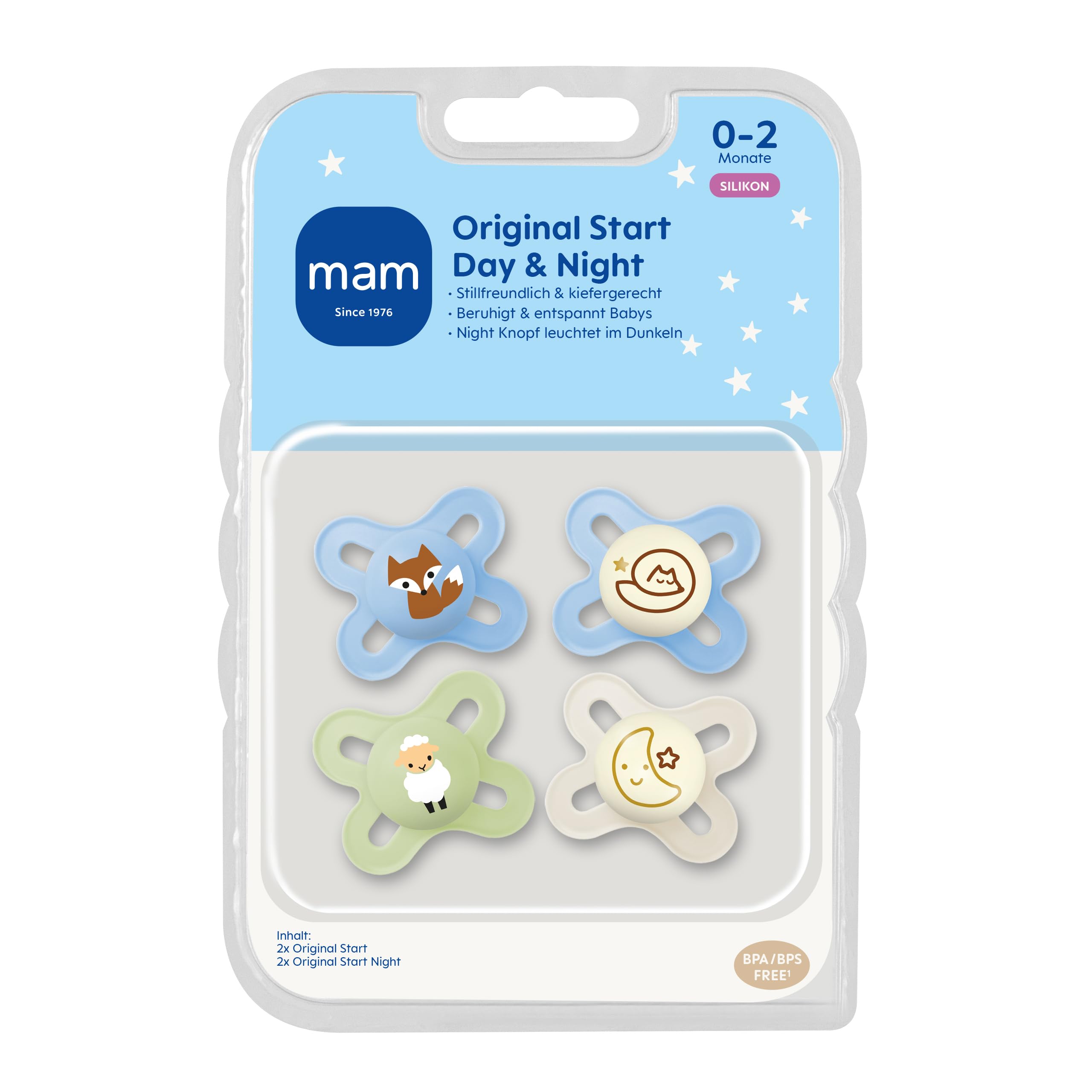 mam-original-start-day-night-schnuller-0-2-monate-skinsoft-silikon-leuchtet-im-d image 2