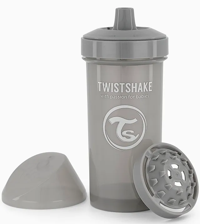 twistshake-kid-cup-trinklernflasche-mit-fruchtmixer-360-ml-grau-auslaufsicher-bp image 1