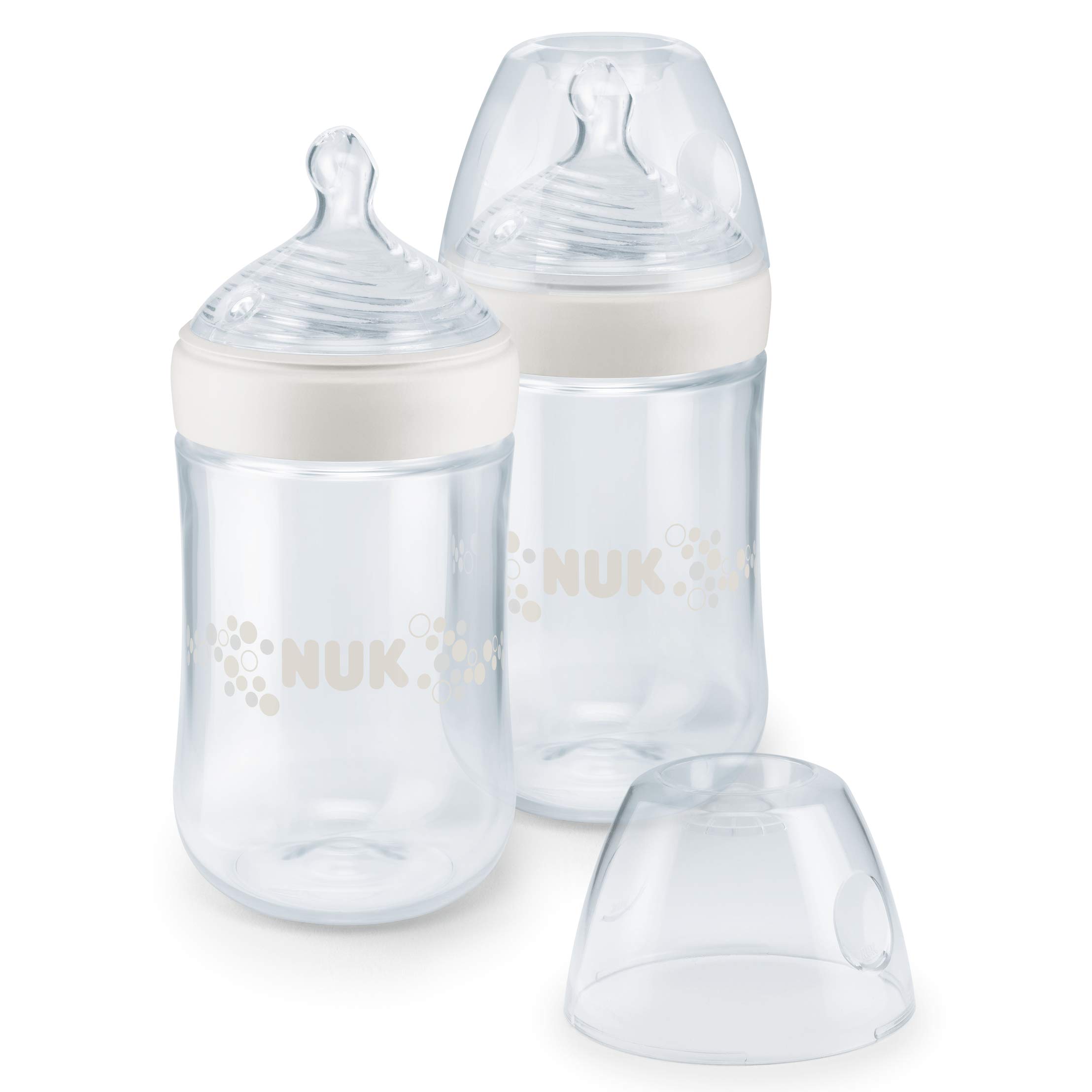 nuk-nature-sense-babyflaschen-set-2x-260-ml-6-18-monate-mit-brust-hnlichem-silik image 1
