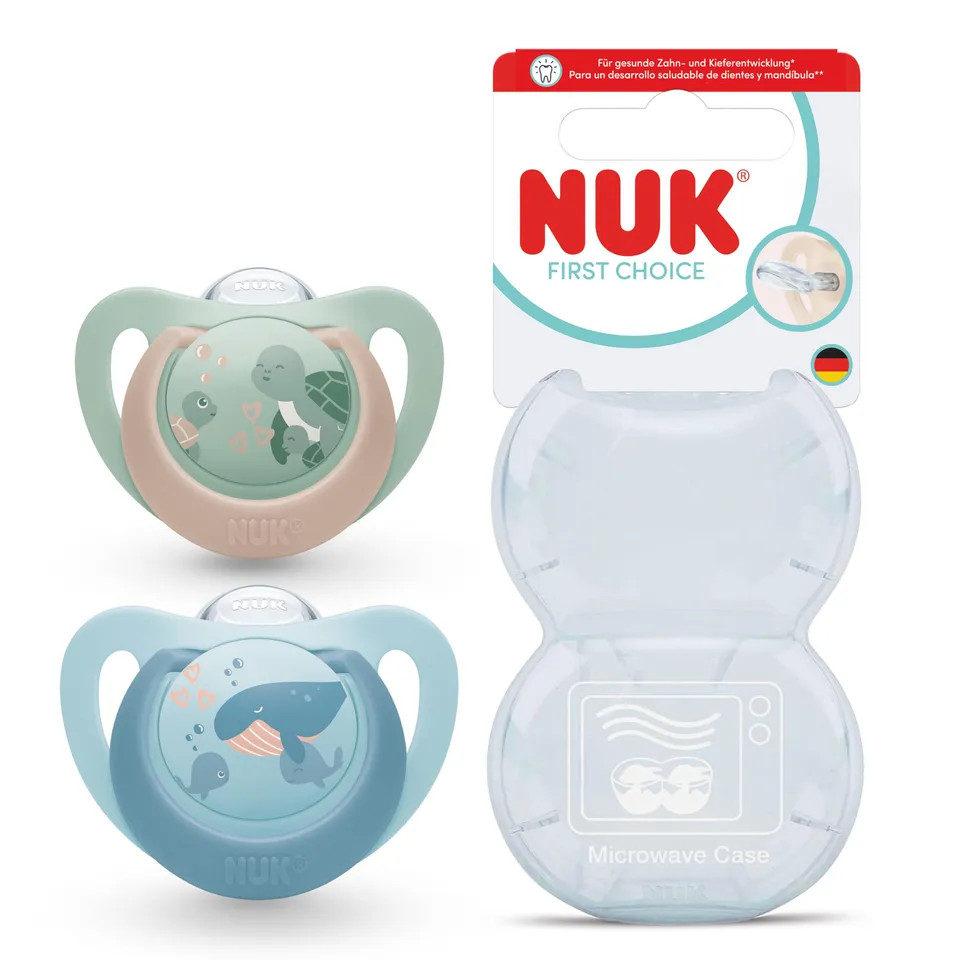 nuk-first-choice-baby-schnuller-18-36-monate-orthodontisch-schildkr-te-wal-2-st- image 1
