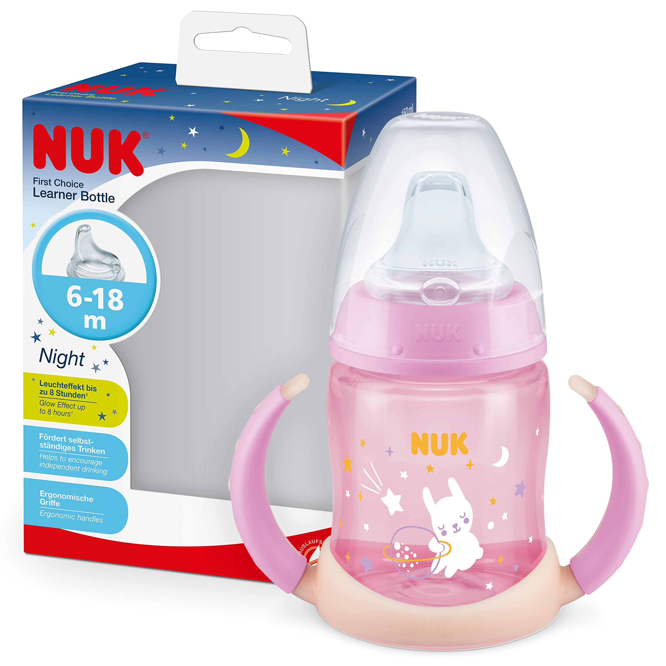 nuk-first-choice-trinklernbecher-night-150-ml-leuchtet-im-dunkeln-mit-haltegriff image 8