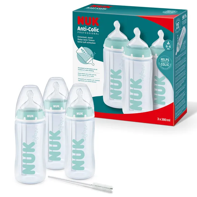 nuk-first-choice-anti-colic-professional-babyflaschen-set-0-6-monate-300-ml-3-st image 1