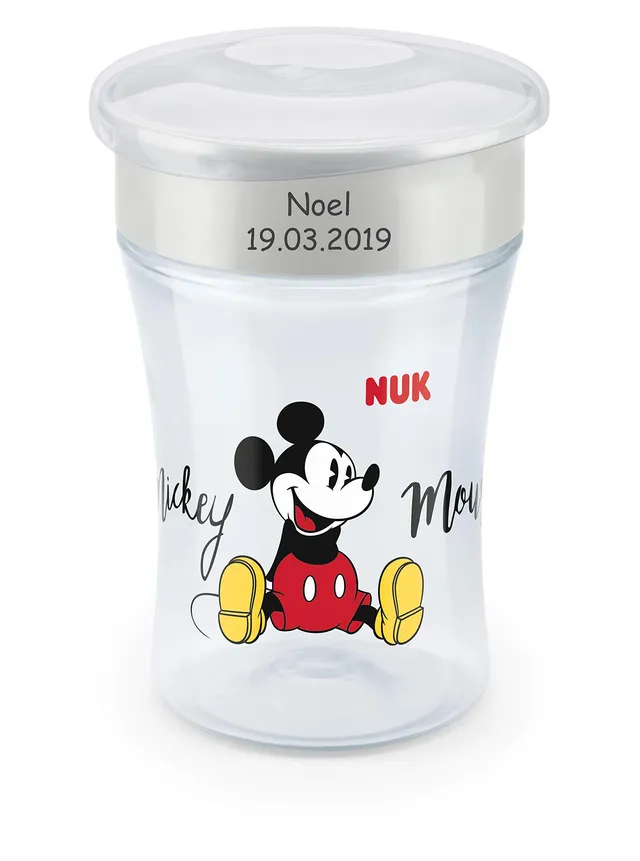 nuk-magic-cup-trinklernbecher-mit-gravur-230-ml-ab-8-monaten-mickey-mouse-grau image 1