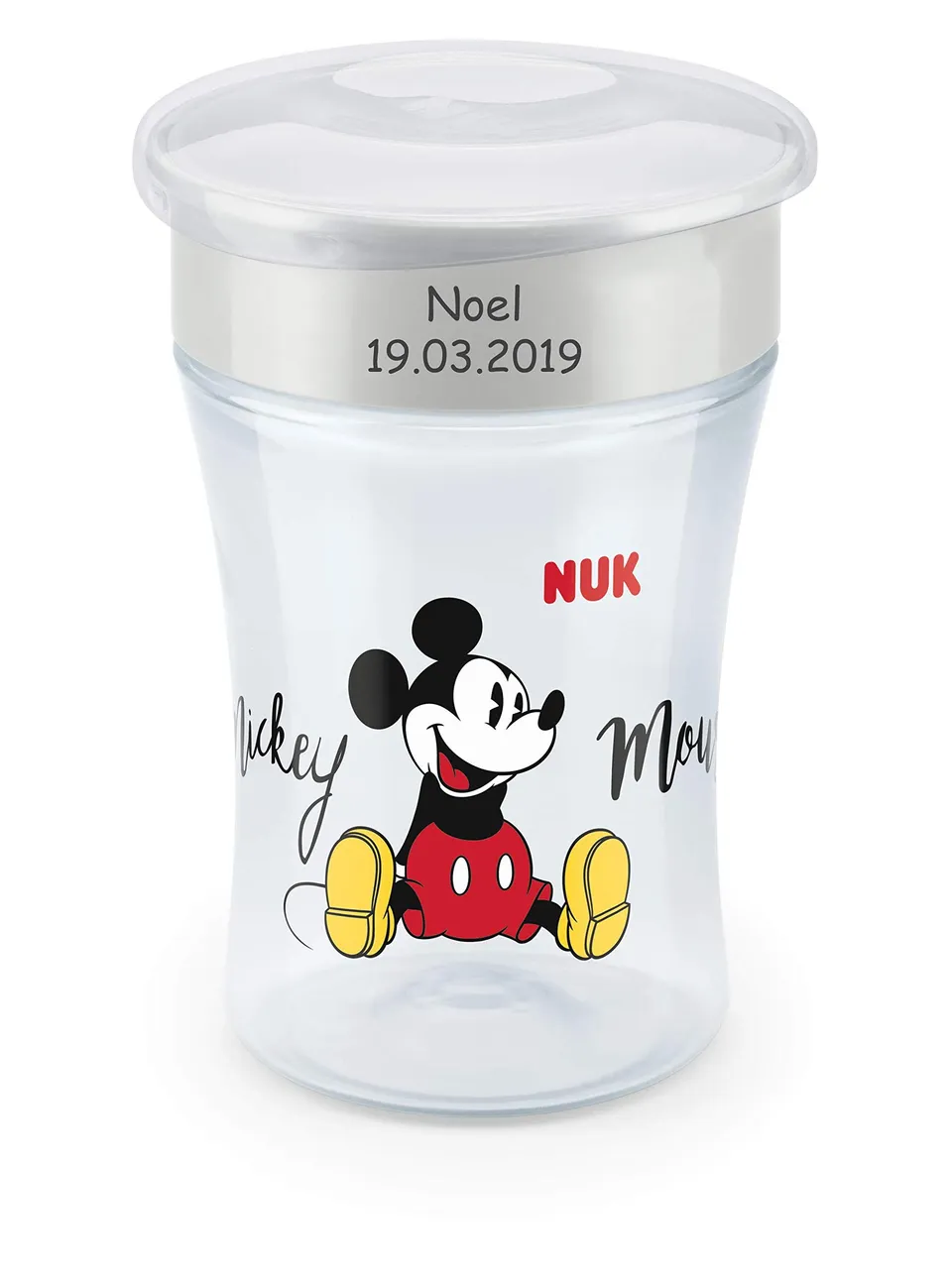 nuk-magic-cup-trinklernbecher-mit-gravur-230-ml-ab-8-monaten-mickey-mouse-grau image 1