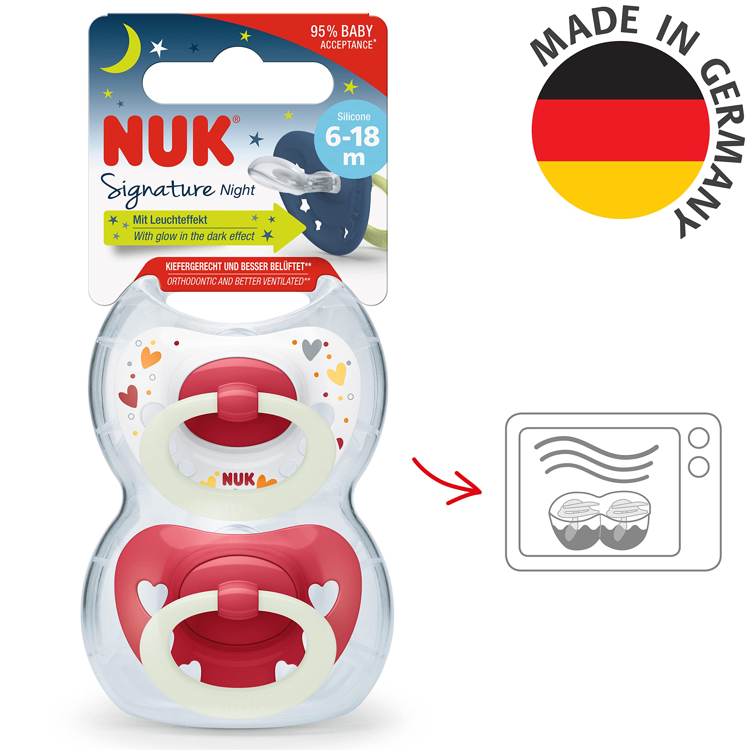 nuk-signature-night-babyschnuller-6-18-monate-silikon-herzf-rmig-leuchtet-im-dun image 7