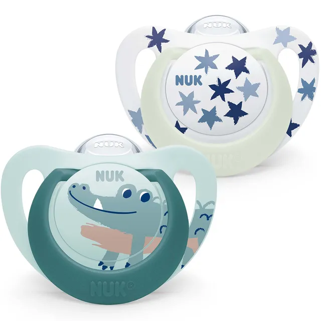 nuk-star-babyschnuller-18-36-monate-day-night-bpa-freies-silikon-green-crocodile image 1