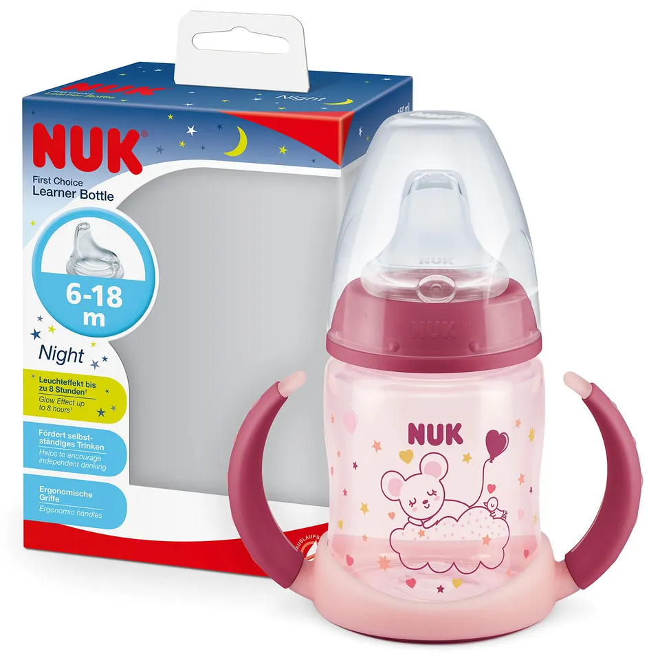 nuk-first-choice-trinklernflasche-night-150-ml-6-18-monate-rosa image 1