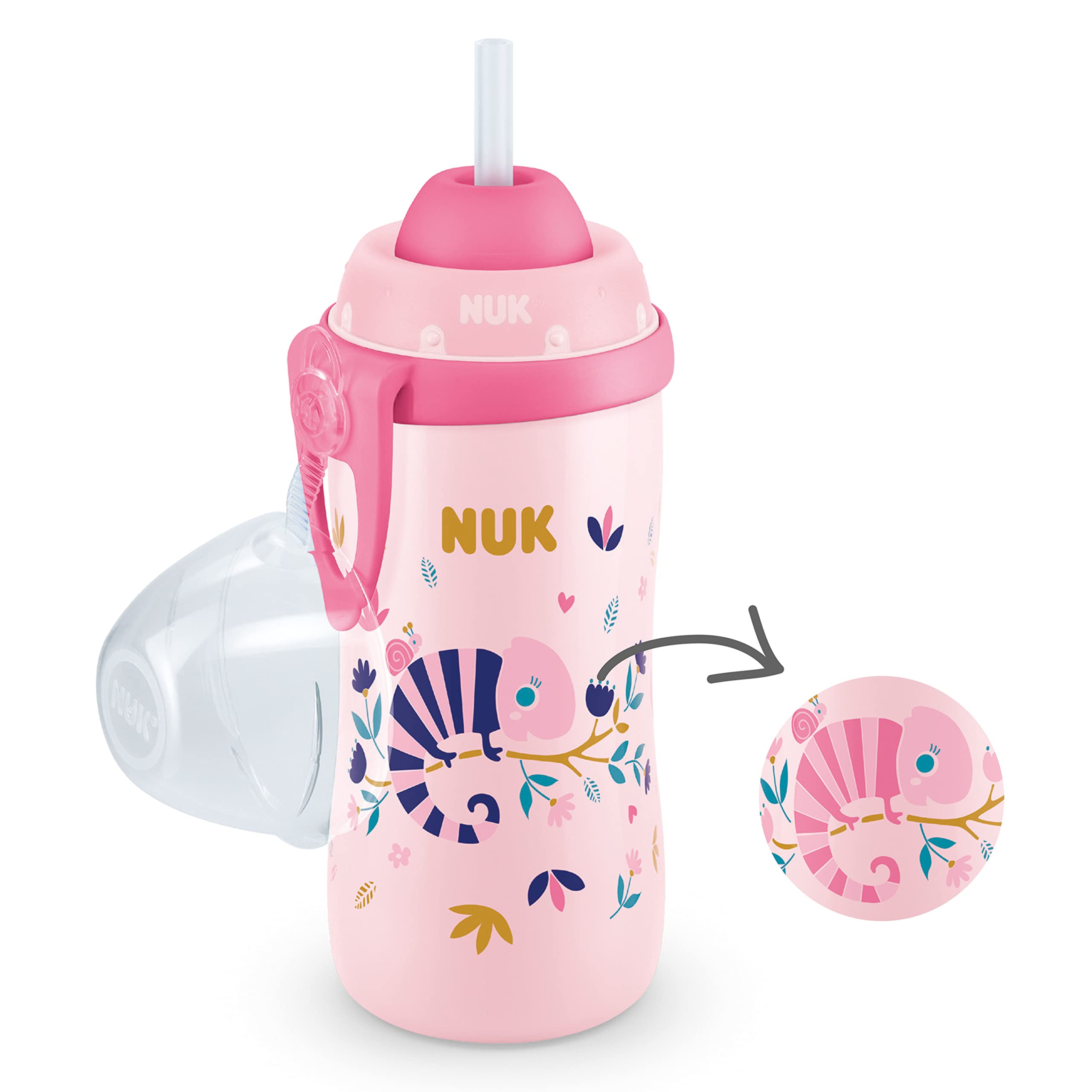 nuk-flexi-cup-trinklernflasche-mit-cham-leon-effekt-300-ml-12-monate-auslaufsich image 2
