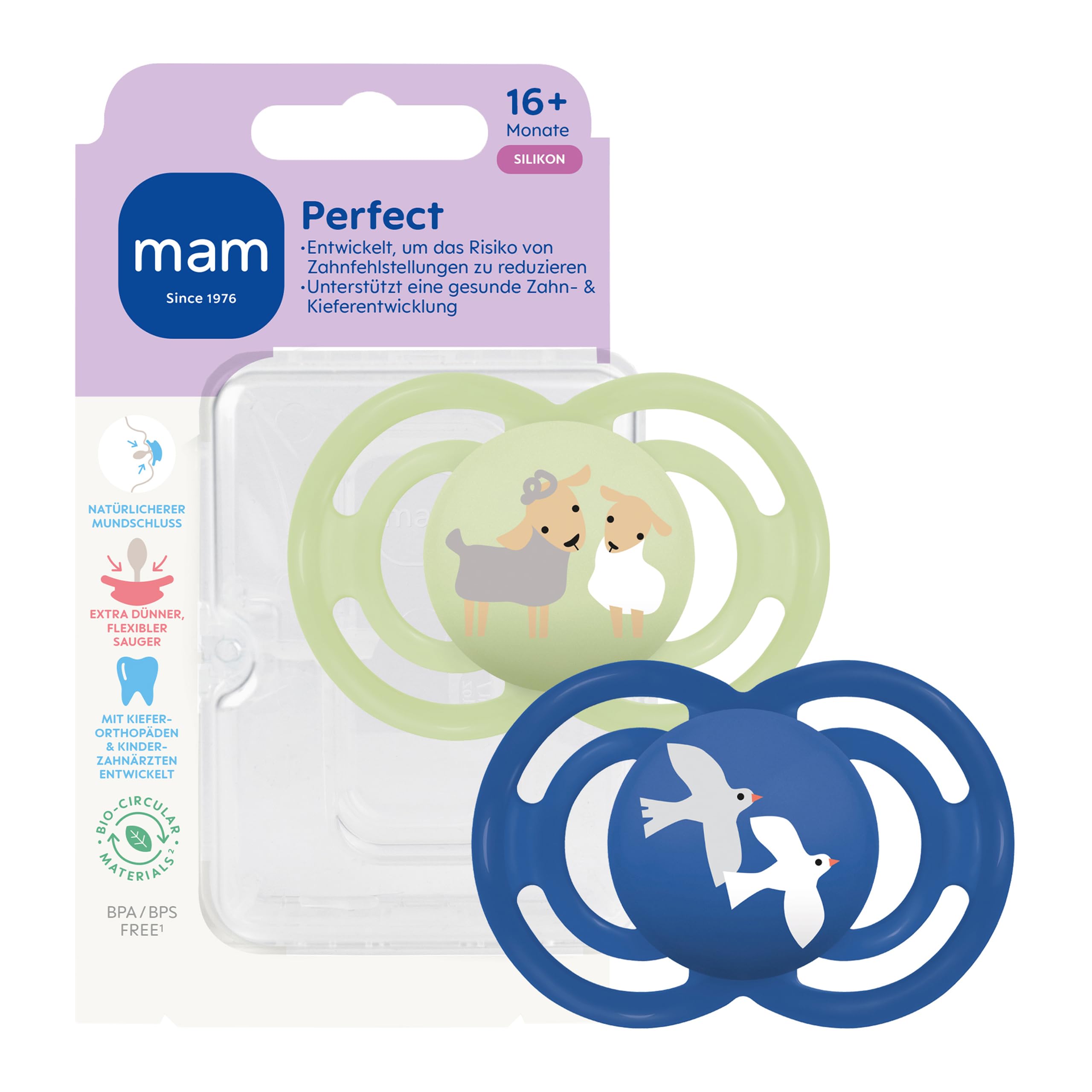 mam-perfect-schnuller-16-monate-2-st-ck-d-nner-flexibler-saugerhals-gegen-zahnfe image 1