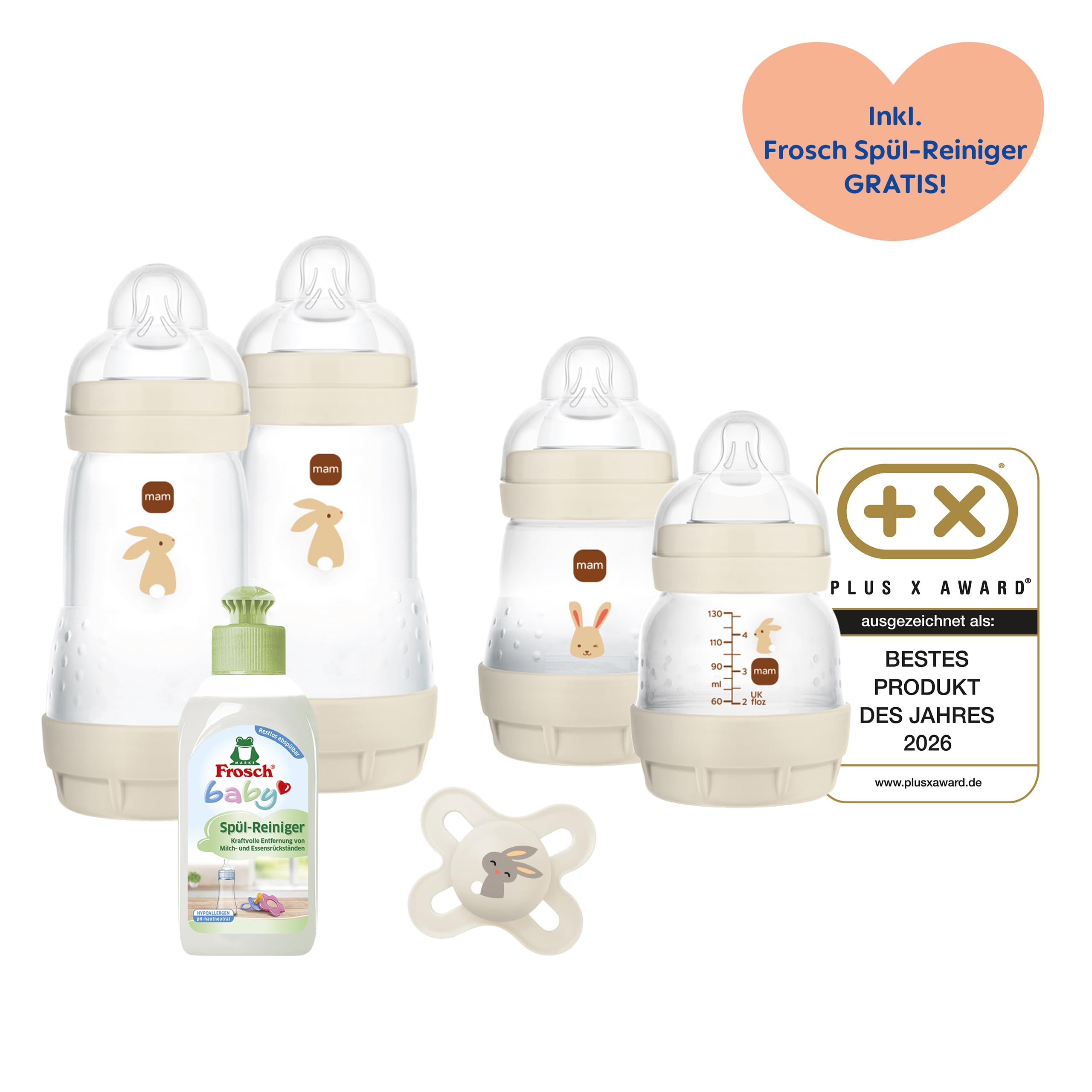 mam-easy-start-anti-colic-neugeborenen-set-4-flaschen-1-schnuller-beige image 2