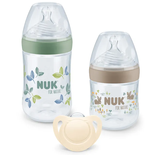 nuk-for-nature-start-set-2-babyflaschen-150-ml-260-ml-2-silikon-schnuller-0-6-mo image 1