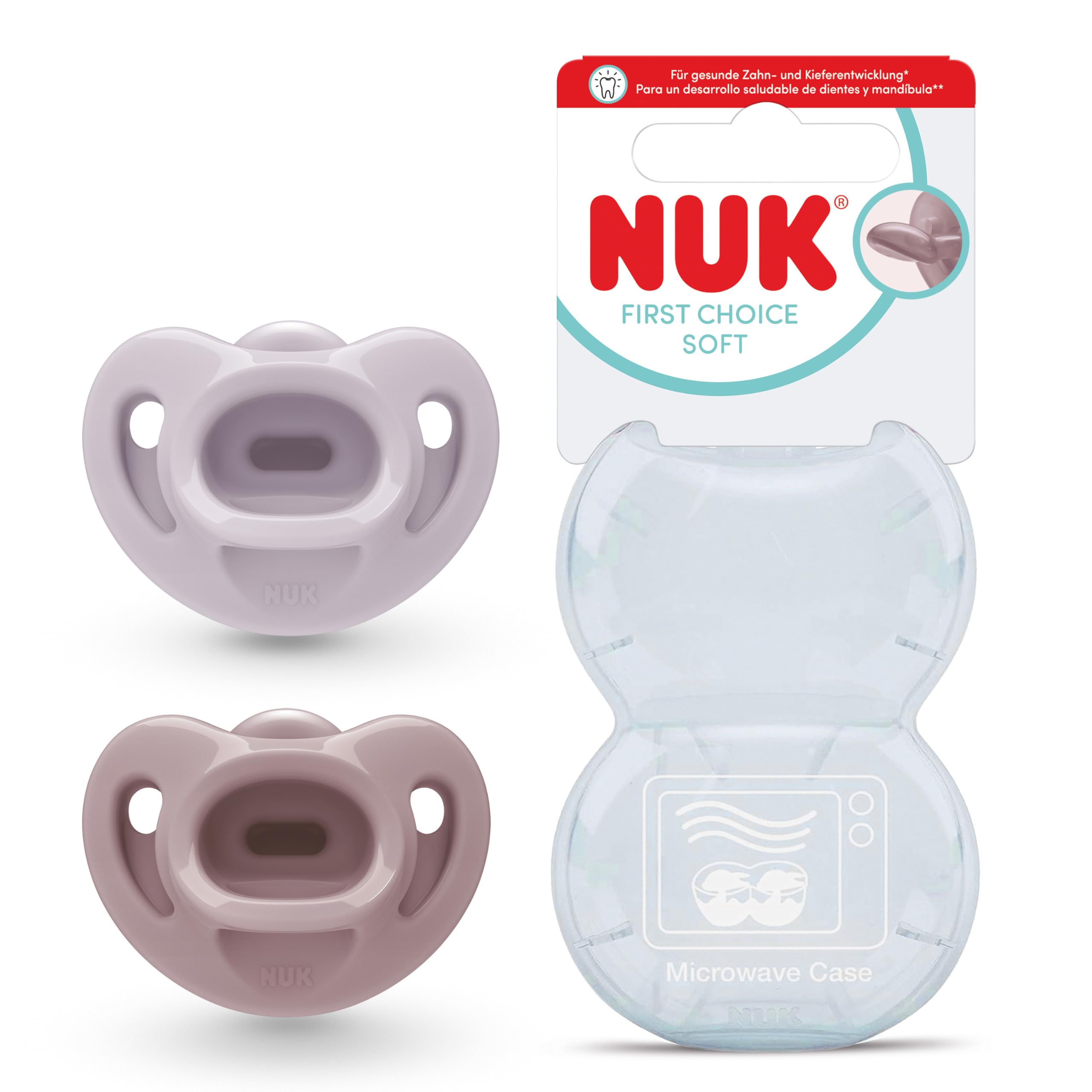 nuk-first-choice-soft-baby-schnuller-0-6-monate-orthodontisch-100-silikon-lila-r image 1