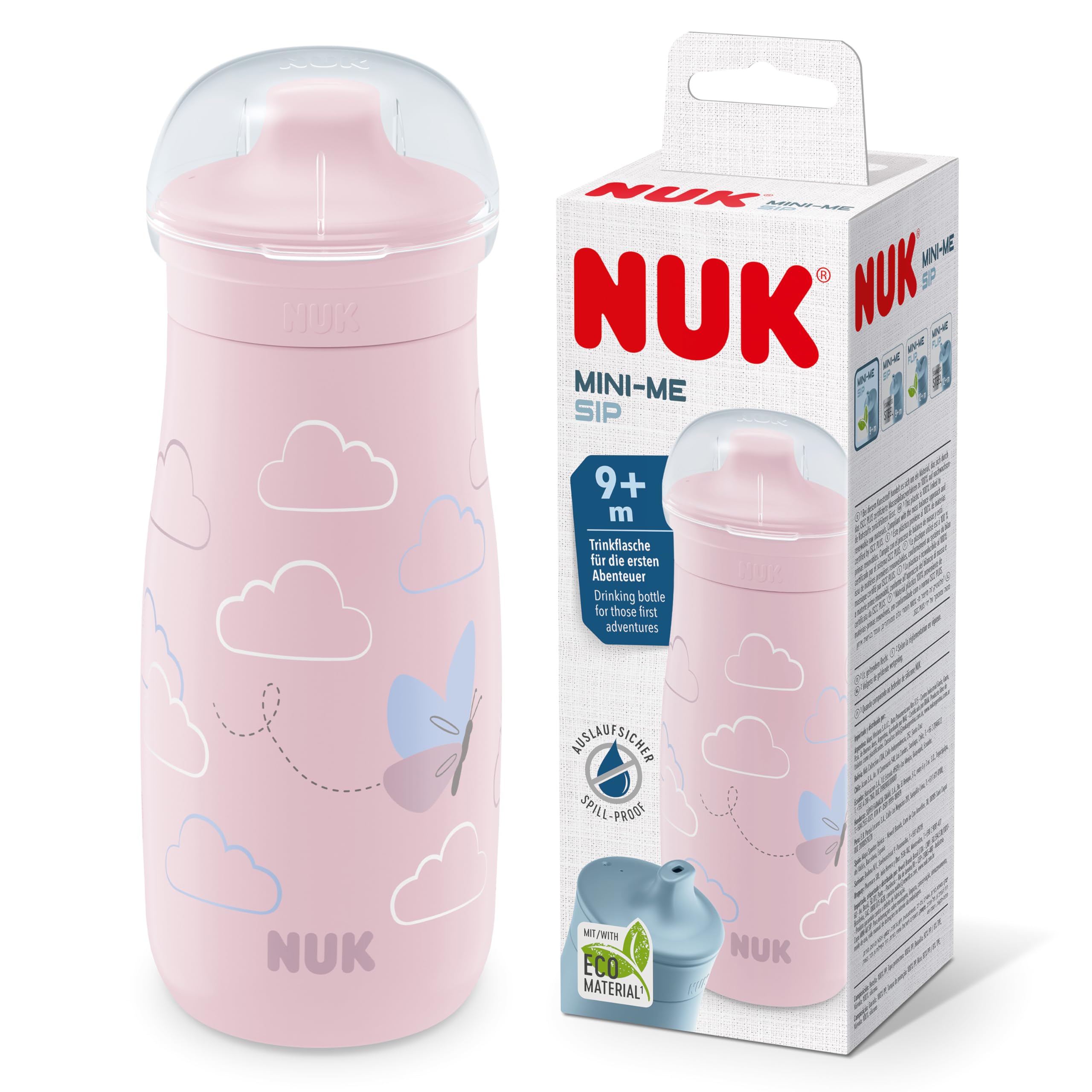 nuk-mini-me-sip-trinkflasche-f-r-kleinkinder-300-ml-auslaufsicher-bruchsicher-ro image 1