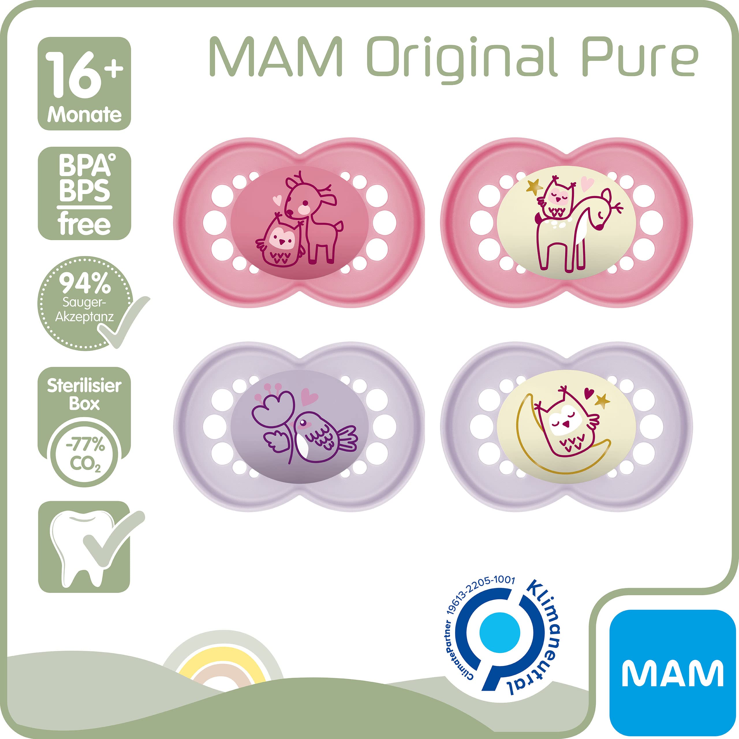 mam-original-pure-schnuller-im-2er-set-zahnfreundlicher-babyschnuller-aus-bio-er image 2