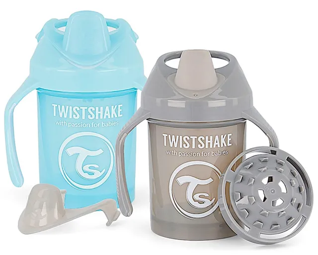 twistshake-2x-mini-baby-trinklerntasse-mit-weicher-t-lle-fruchtmixer-230-ml-blau image 1