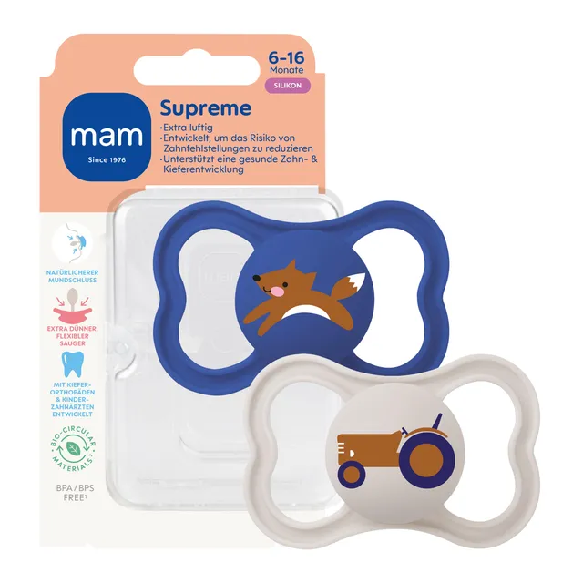 mam-supreme-schnuller-6-16-monate-94-akzeptanz-skinsoft-silikon-beugt-zahnfehlst image 1