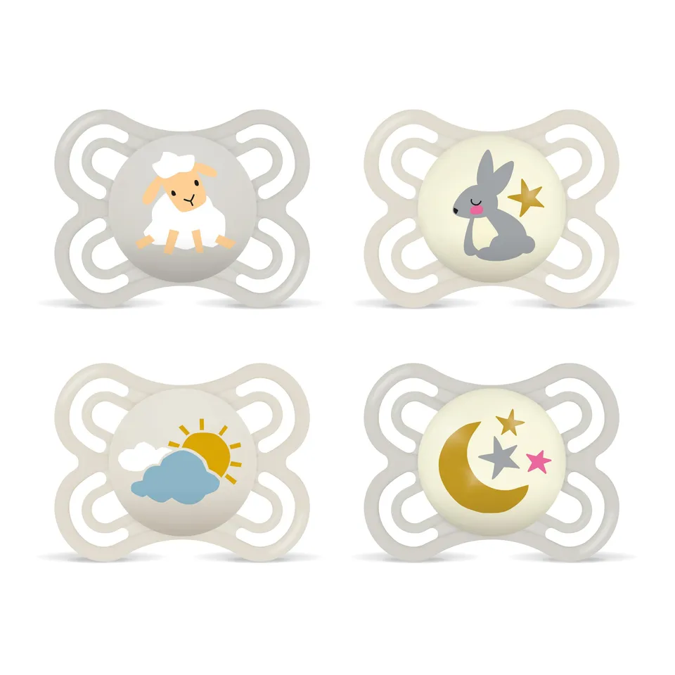 mam-perfect-day-night-schnuller-0-6-monate-4-st-ck-schaf-hase-mond-skinsoft-sili image 1