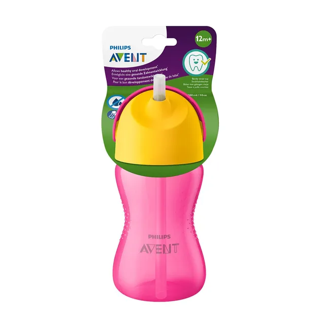 philips-avent-scf798-02-strohhalmbecher-rosa-300-ml-mit-gebogenem-strohhalm-und- image 1