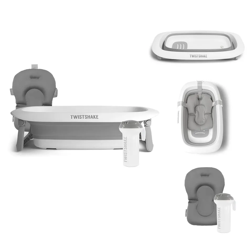 twistshake-badeset-faltbare-babywanne-30-l-mit-anti-rutsch-kissen-und-ausgie-kru image 1