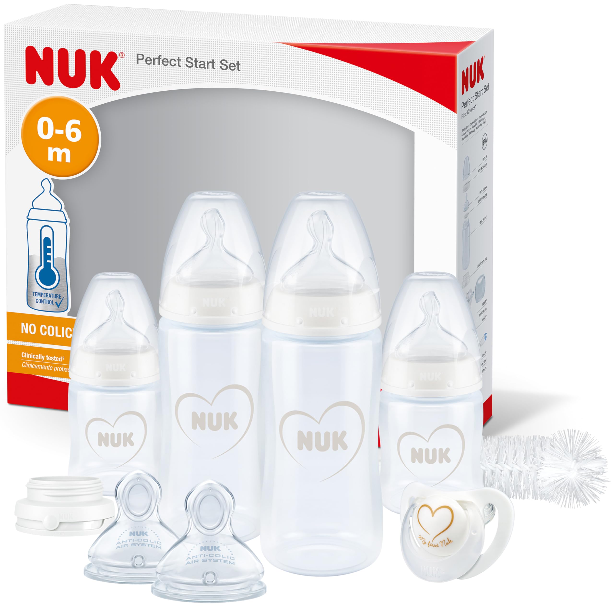 nuk-perfect-start-first-choice-babyflaschen-set-0-6-monate-10-teilig-grau-wei image 1