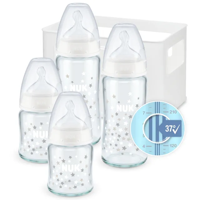 nuk-first-choice-babyflaschen-starter-set-aus-glas-und-silikon-0-6-monate-4-flas image 1