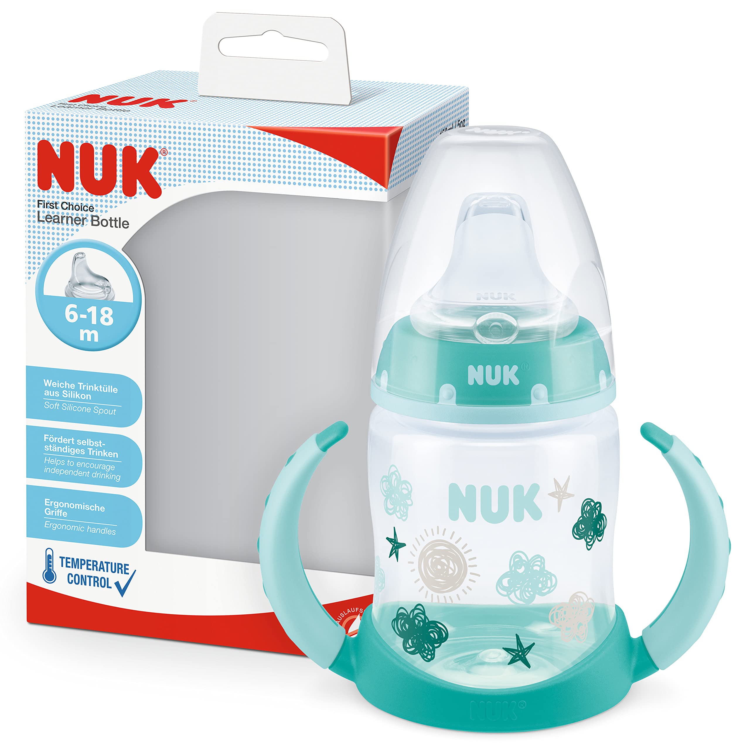 nuk-first-choice-trinklernflasche-150-ml-ab-6-18-monaten-temperature-control-aus image 1