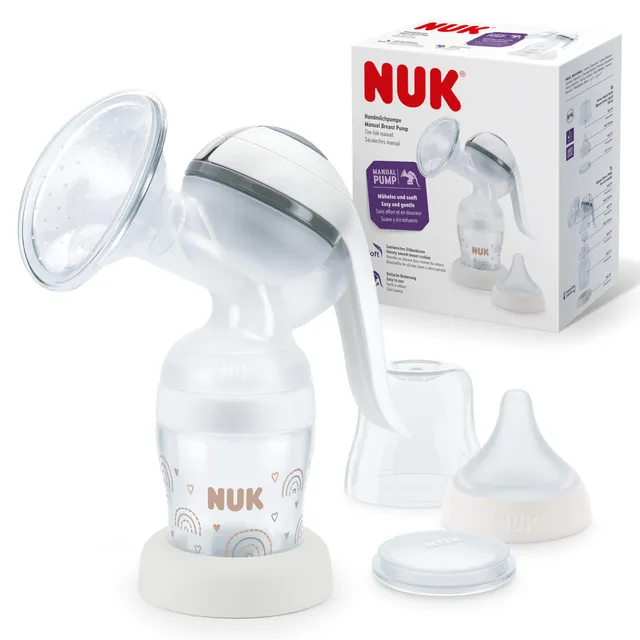 nuk-handmilchpumpe-mit-perfect-match-babyflasche-150-ml-silikonkissen-ergonomisc image 1