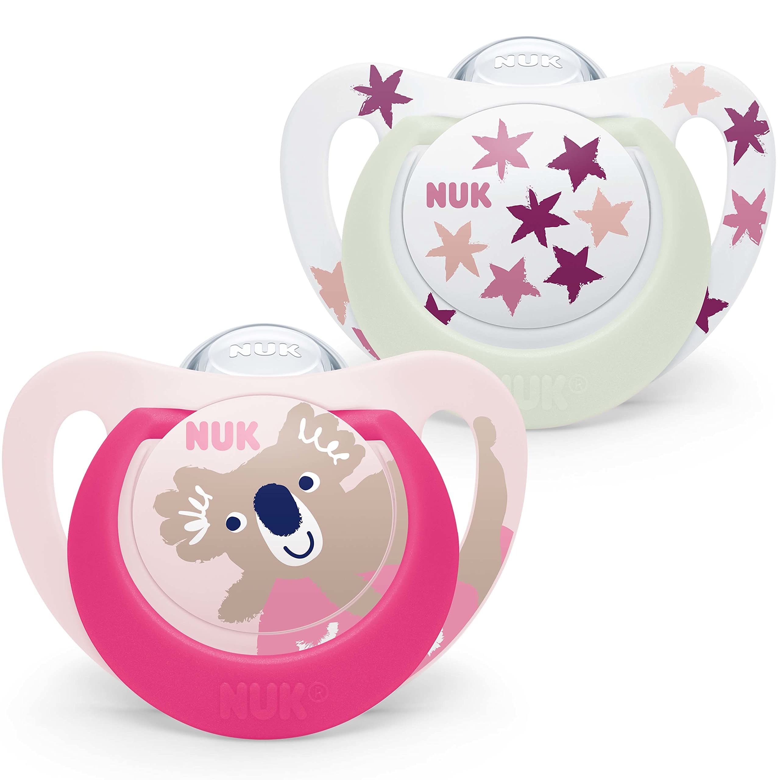 nuk-star-babyschnuller-6-18-monate-day-night-bpa-freies-silikon-pink-koala-2-st- image 1