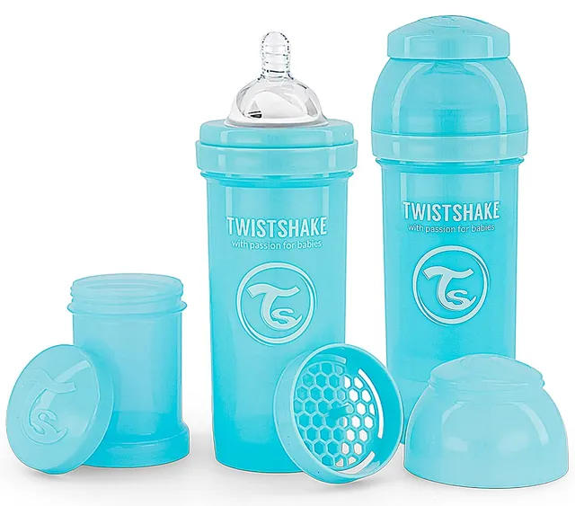 twistshake-2x-anti-kolik-babyflasche-mit-milchpulverbeh-lter-und-mixer-260-ml-si image 1
