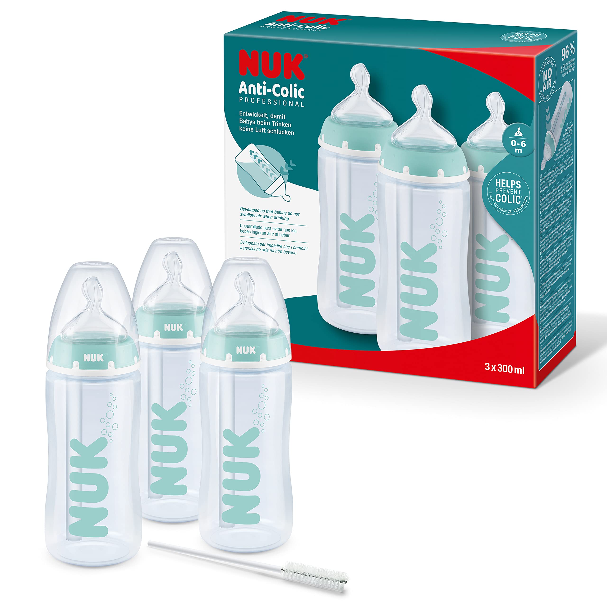 nuk-first-choice-anti-colic-professional-babyflaschen-set-0-6-monate-300-ml-3-st image 1
