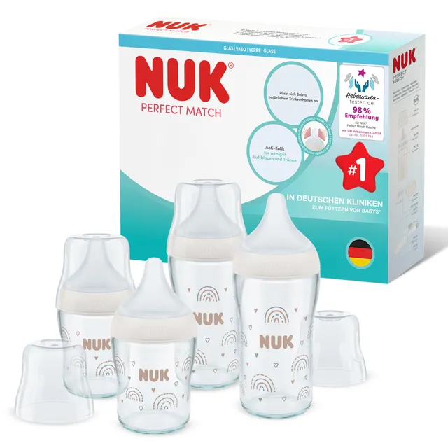 nuk-perfect-match-glas-babyflaschenset-ab-3-monate-temperature-control-anti-coli image 1