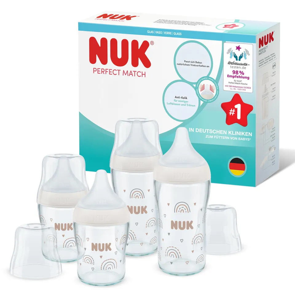 nuk-perfect-match-glas-babyflaschenset-ab-3-monate-temperature-control-anti-coli image 1