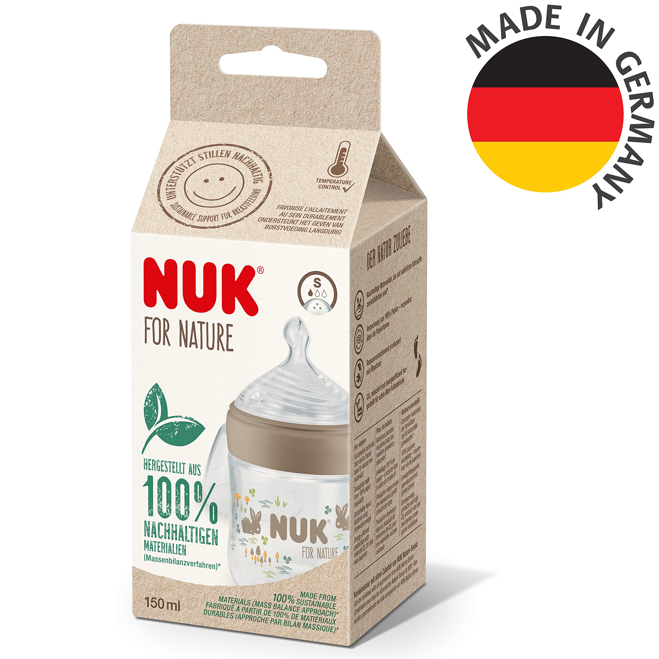 nuk-for-nature-babyflasche-150-ml-silikon-trinksauger-anti-colic-temperature-con image 7