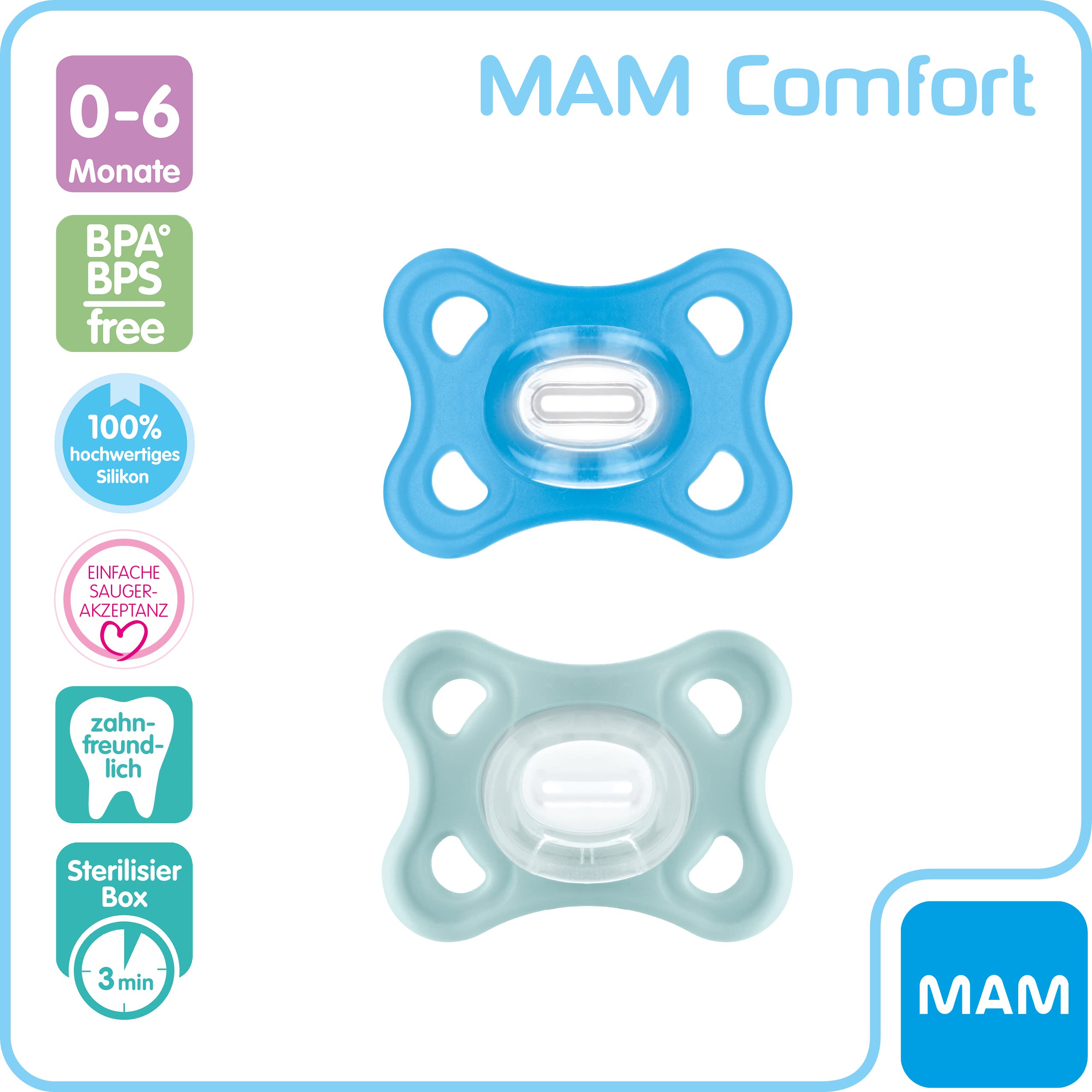 mam-comfort-schnuller-2er-set-0-6-monate-100-silikon-skinsoft-saugteil-blau-mint image 3