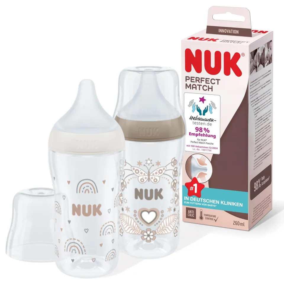 nuk-perfect-match-babyflaschenset-2-x-260-ml-ab-3-monate-temperature-control-ant image 1