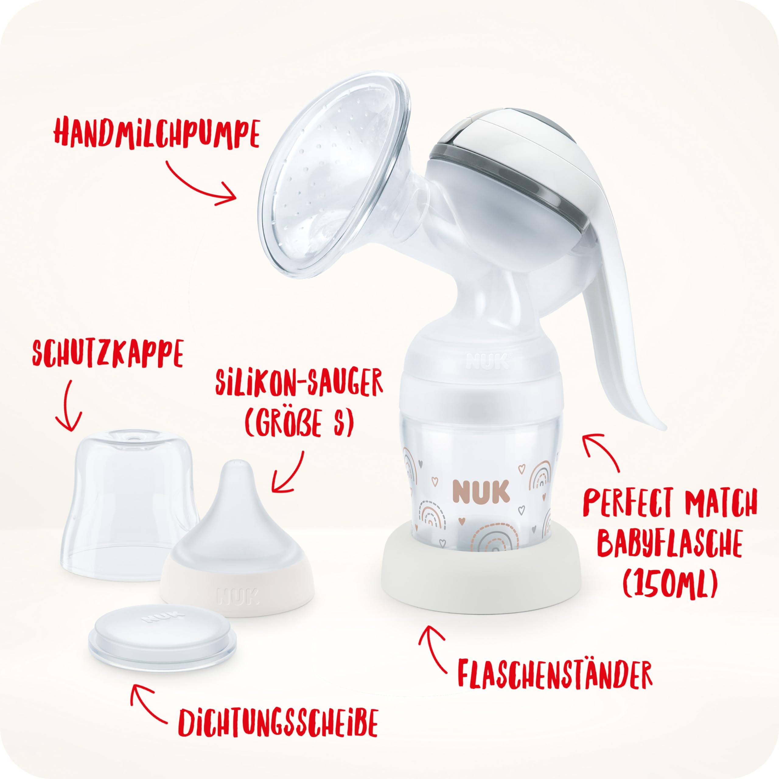 nuk-handmilchpumpe-mit-perfect-match-babyflasche-150-ml-silikonkissen-ergonomisc image 6