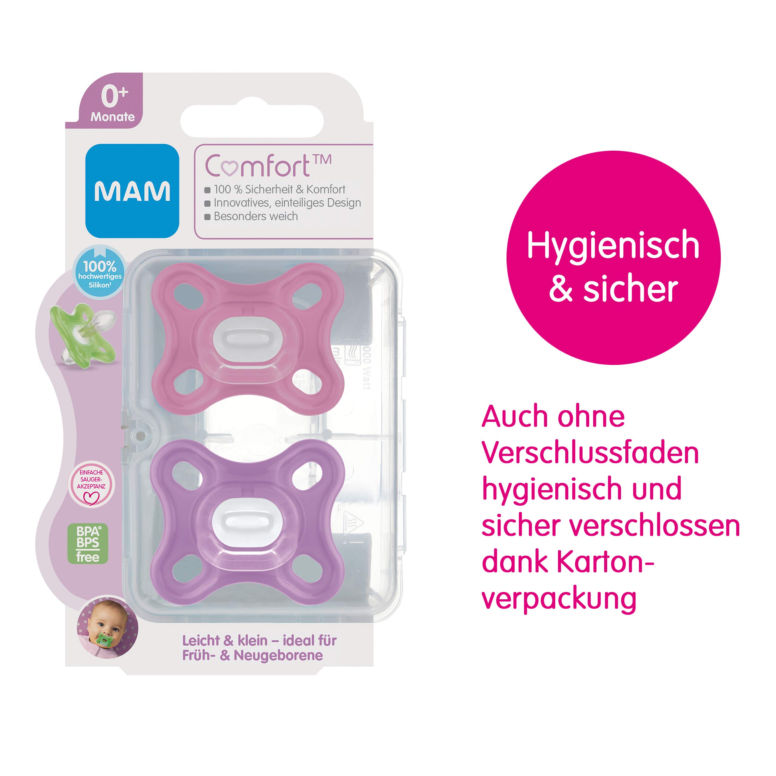 mam-comfort-schnuller-2er-set-0-monate-besonders-klein-leicht-100-silikon-skinso image 2