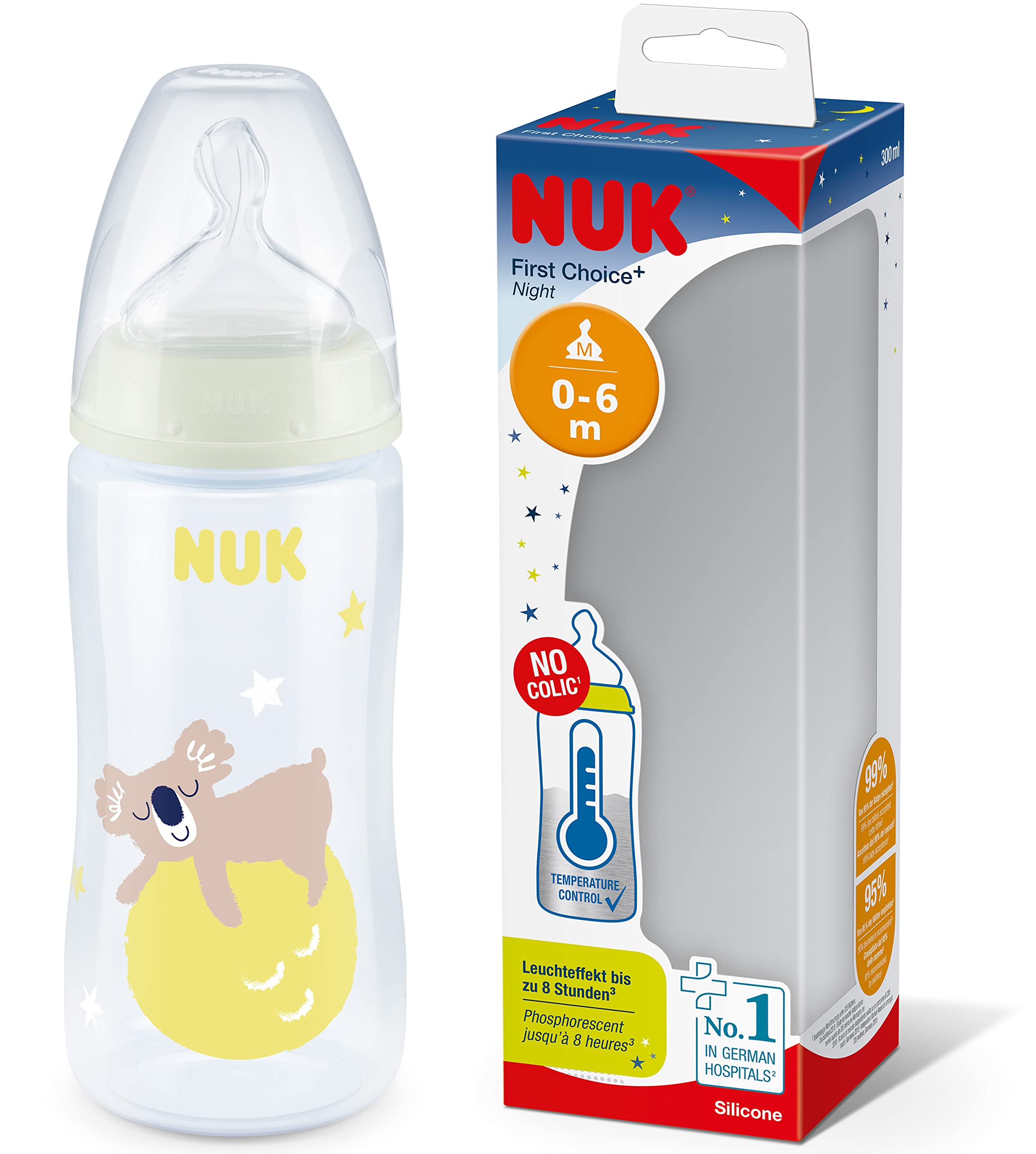 nuk-first-choice-night-babyflasche-300-ml-ab-0-6-monaten-leuchtet-im-dunkeln-tem image 1