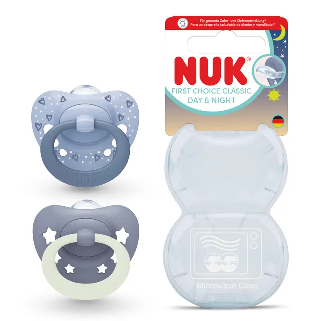 nuk-first-choice-classic-day-night-baby-schnuller-6-18-monate-kieferorthop-disch image 1