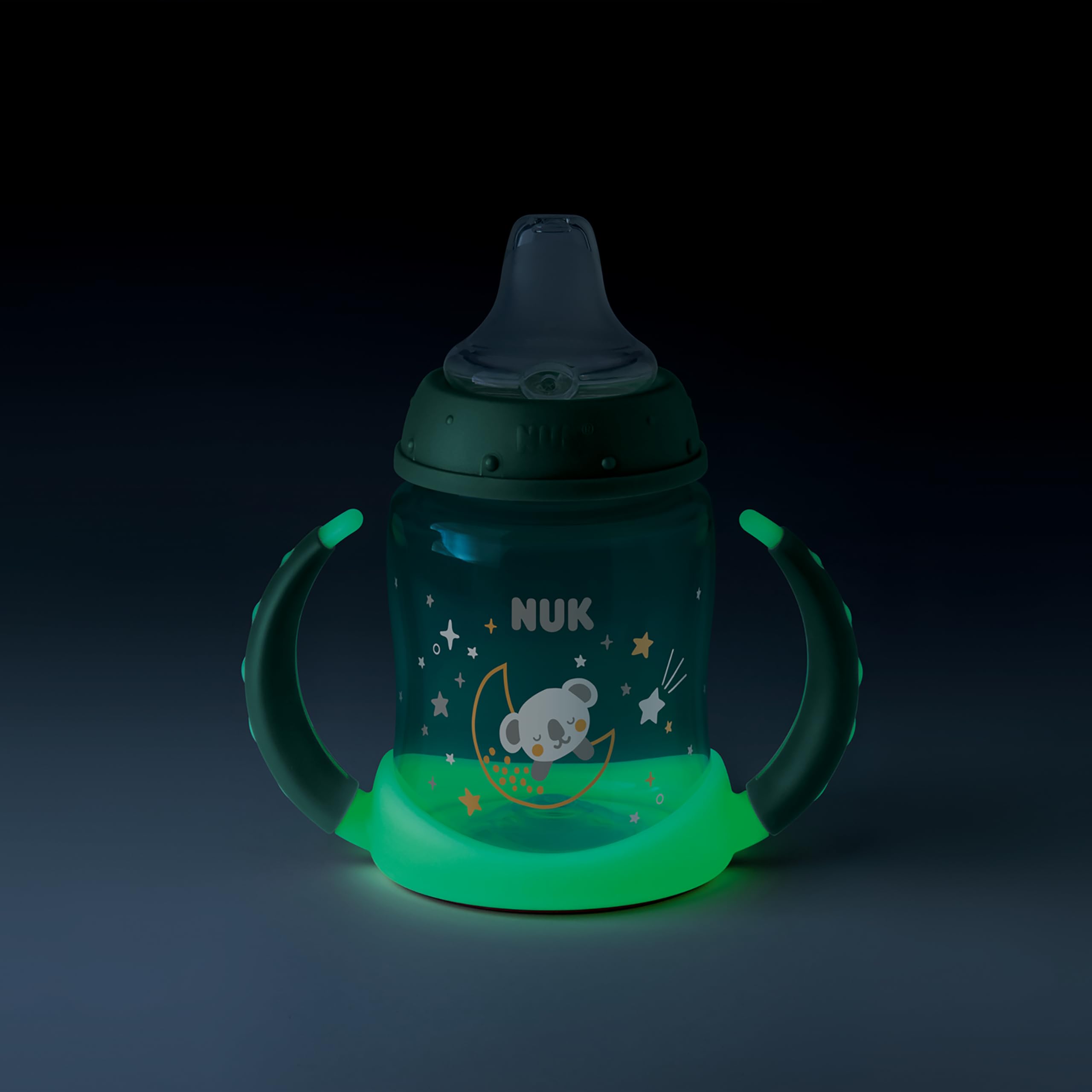 nuk-first-choice-trinklernbecher-night-150-ml-leuchtet-im-dunkeln-mit-haltegriff image 4